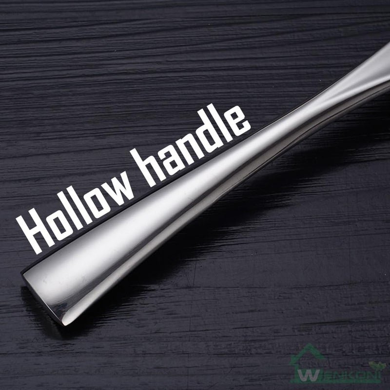 Wenkoni Small Soup Ladle Sauce ladle Gravy Soup Spoon Ladle  1 Pack Hollow handle SUS 304 Stainless Steel 8 Ladle (Color:Silver). - Image 5